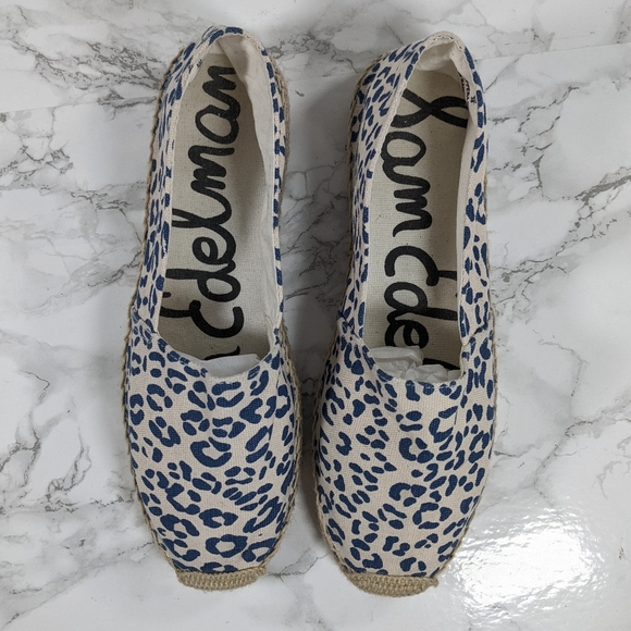 Sam Edelman Verona Blue Leopard Espadrilles Size 8 - Picture 3 of 10